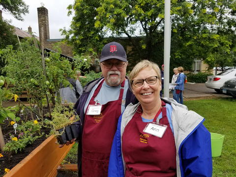 Master Gardener volunteers near garden