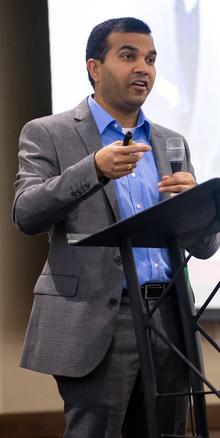 Ashok Chanda presenting about sugarbeets.