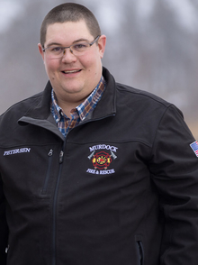 Brett Petersen in a snowy field.