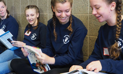 4-H'ers studying before quiz bowl event