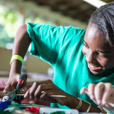 youth using a scissors